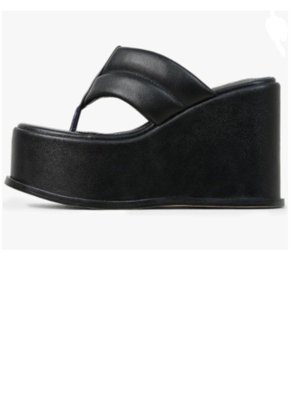 YDN Black Women Dressy Platform Mules Round Open Toe Slip On Wide Strap Sandals